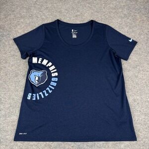 Nike Dri Fit Memphis Grizzlies NBA T-Shirt Tee Athletic Cut Blue Womens XL